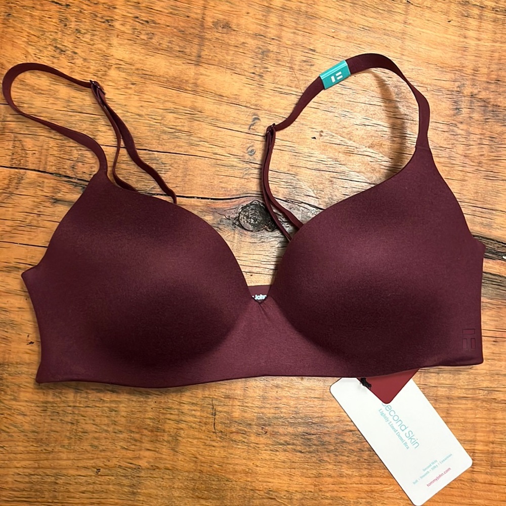 Tommy John lightly lined demi bra 32C NWT